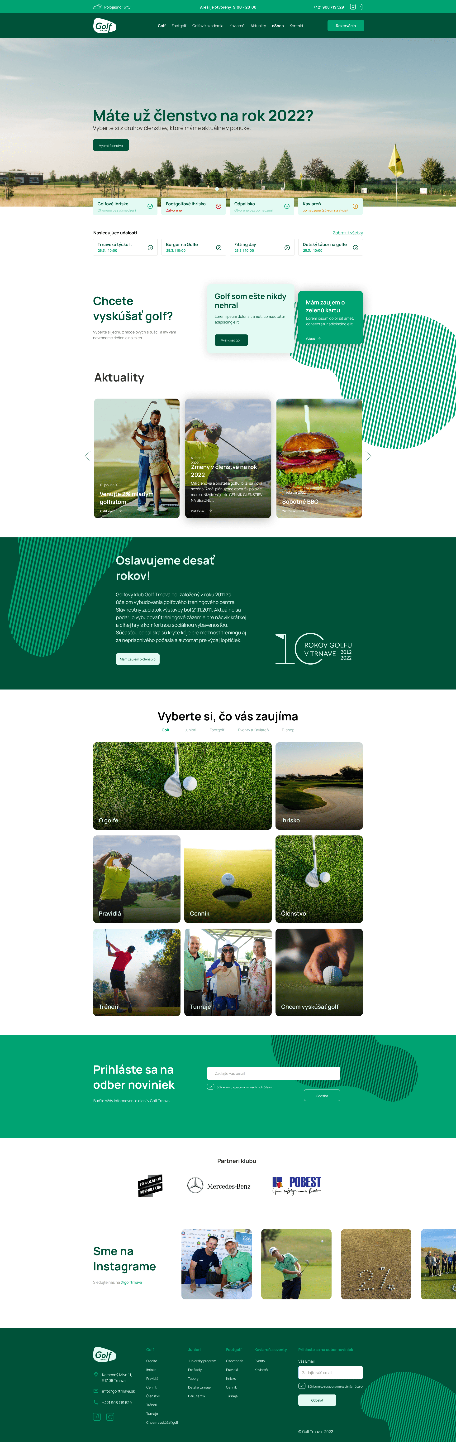 Golf Trnava — 02_Golf_Homepage