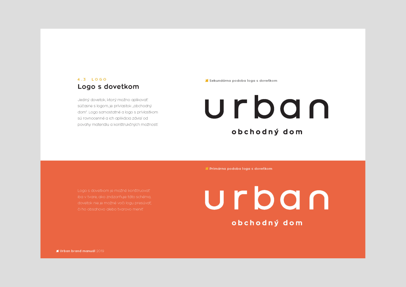 URBAN — primárne a sekundárne logo